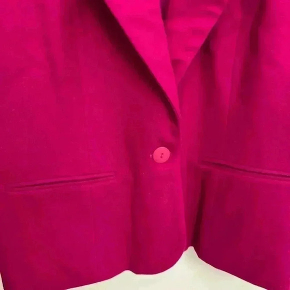 Pink Fuschia Classic Blazer Wool Adolfo International Career Women Business - Picture 5 of 7